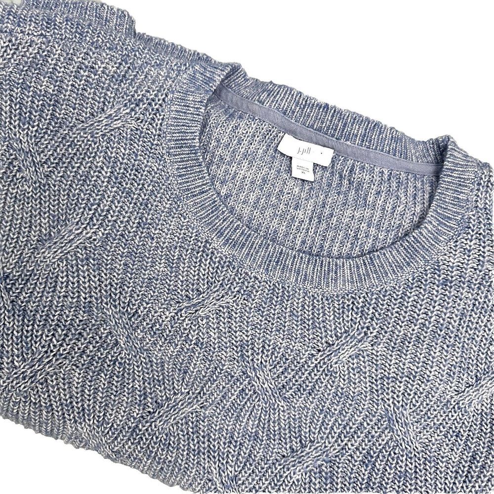 J Jill Light‎ Blue Knit Sweater Short Sleeve Women's XL Causal Spring/Fall - Picture 4 of 4
